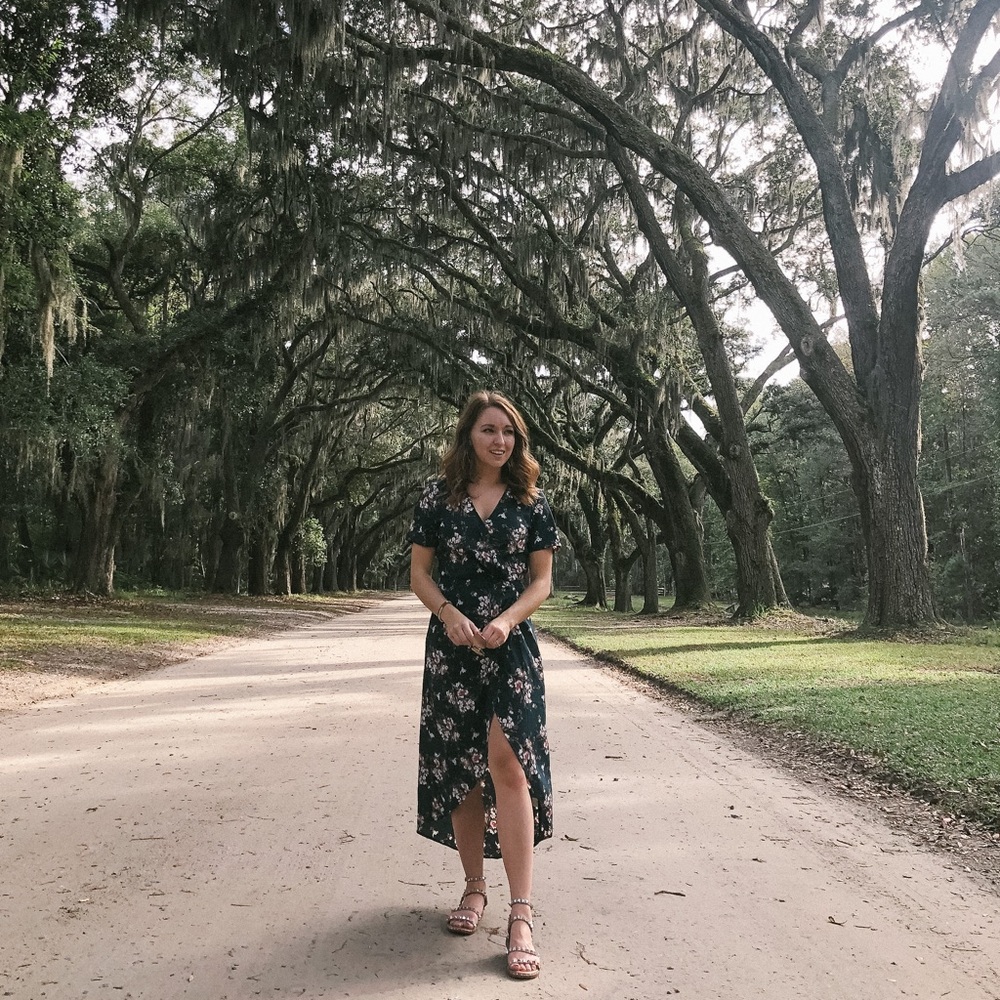 Floral high low dress